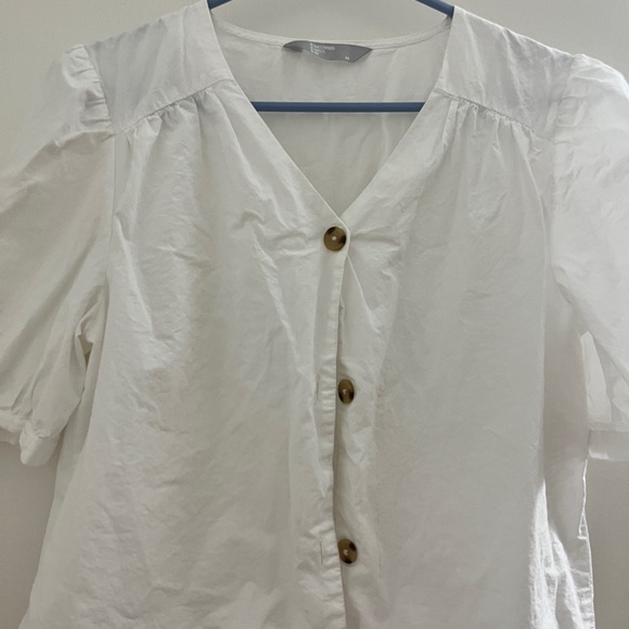 Musinsa V Neck Cuff Sleeved Blouse - Picture 2 of 5